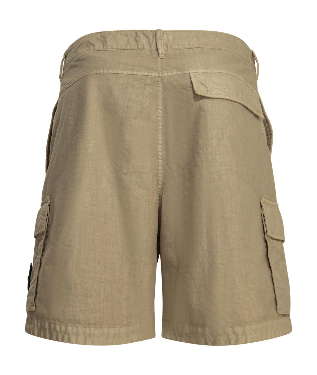 STONE ISLAND Бежевые полиамидовые шорты, фото 2