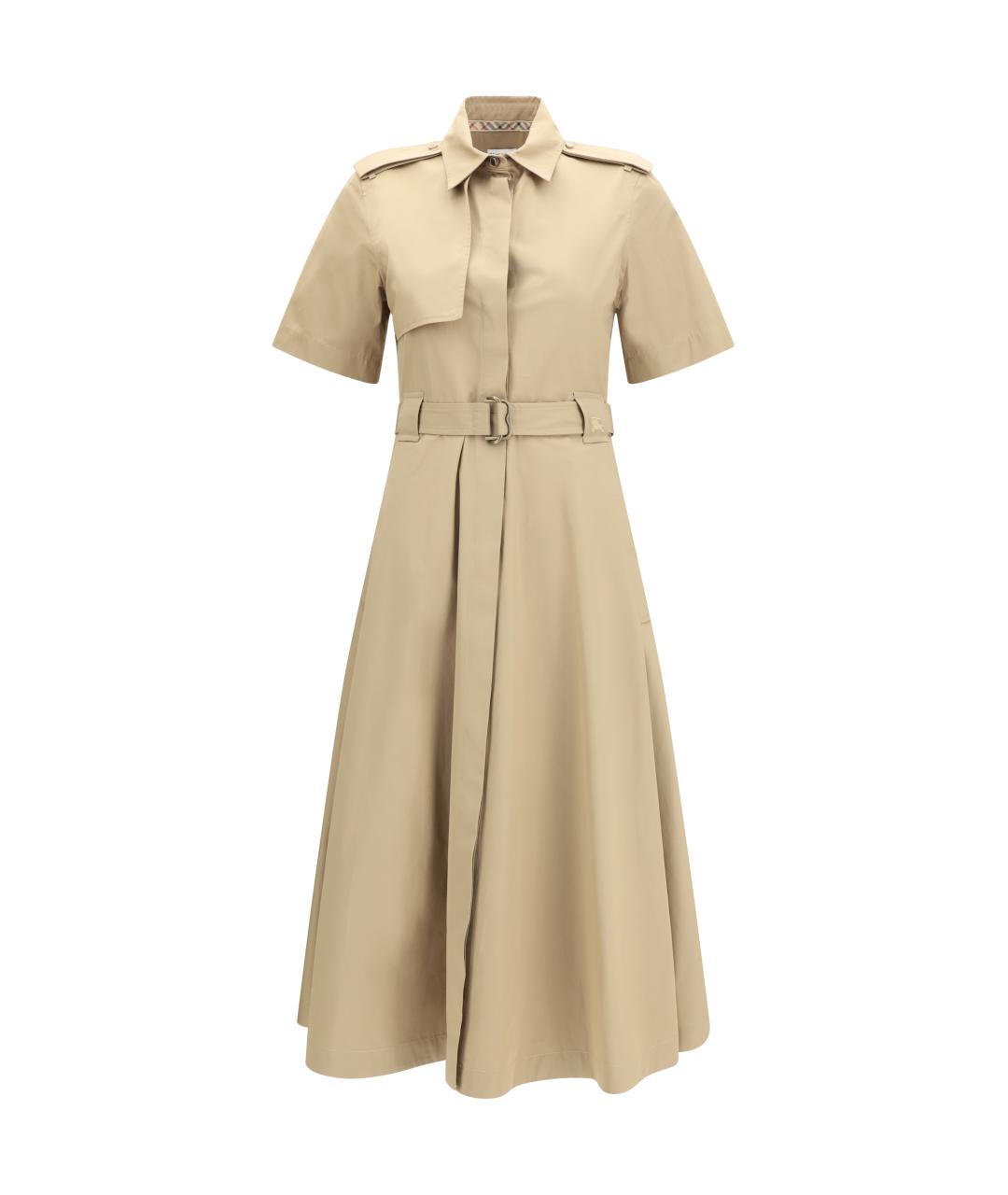 BURBERRY Бежевое хлопковое повседневное платье, фото 1