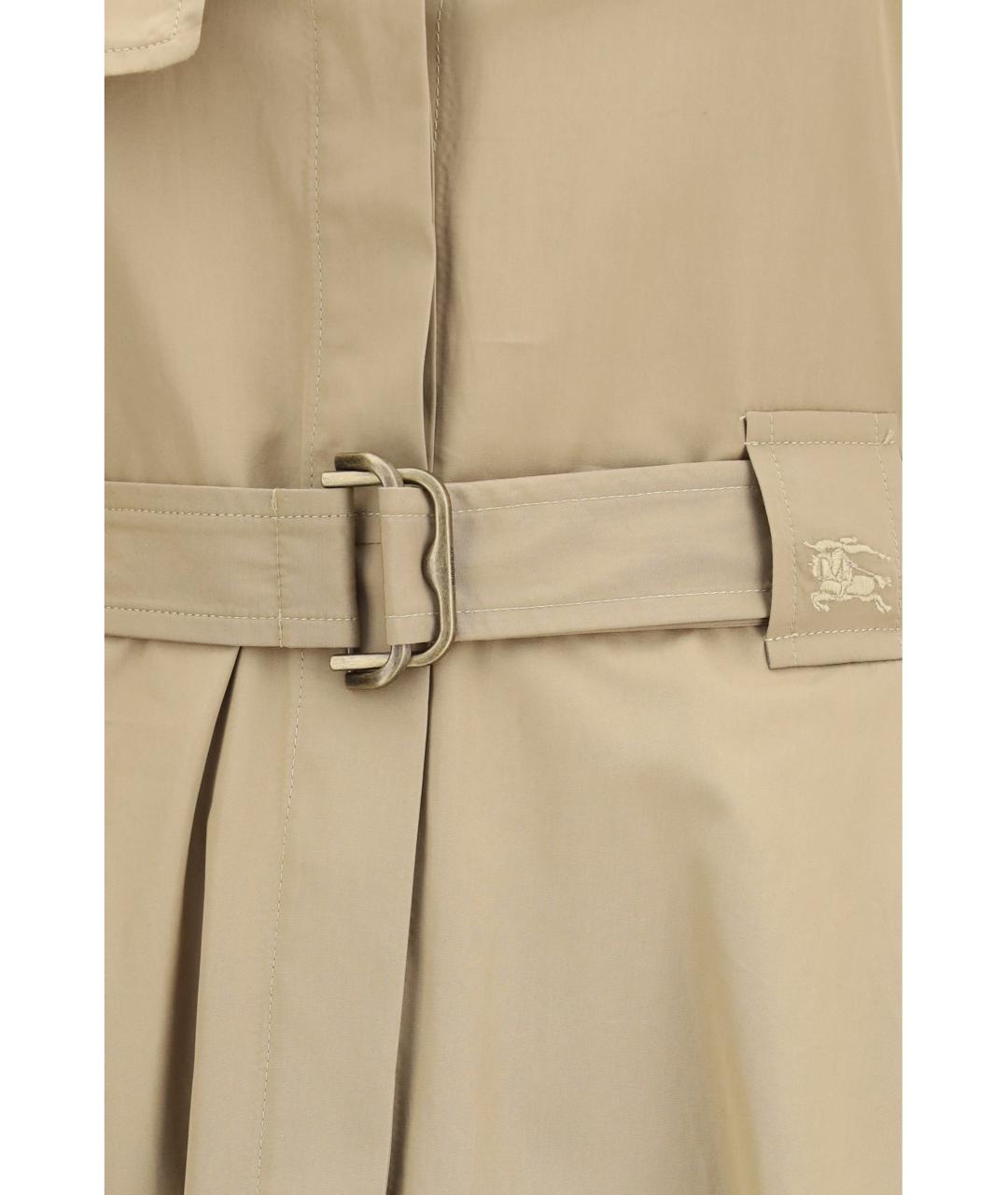 BURBERRY Бежевое хлопковое повседневное платье, фото 3