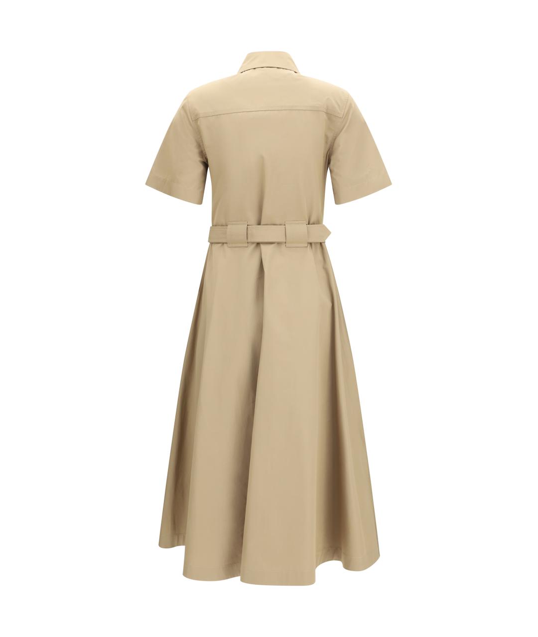 BURBERRY Бежевое хлопковое повседневное платье, фото 2