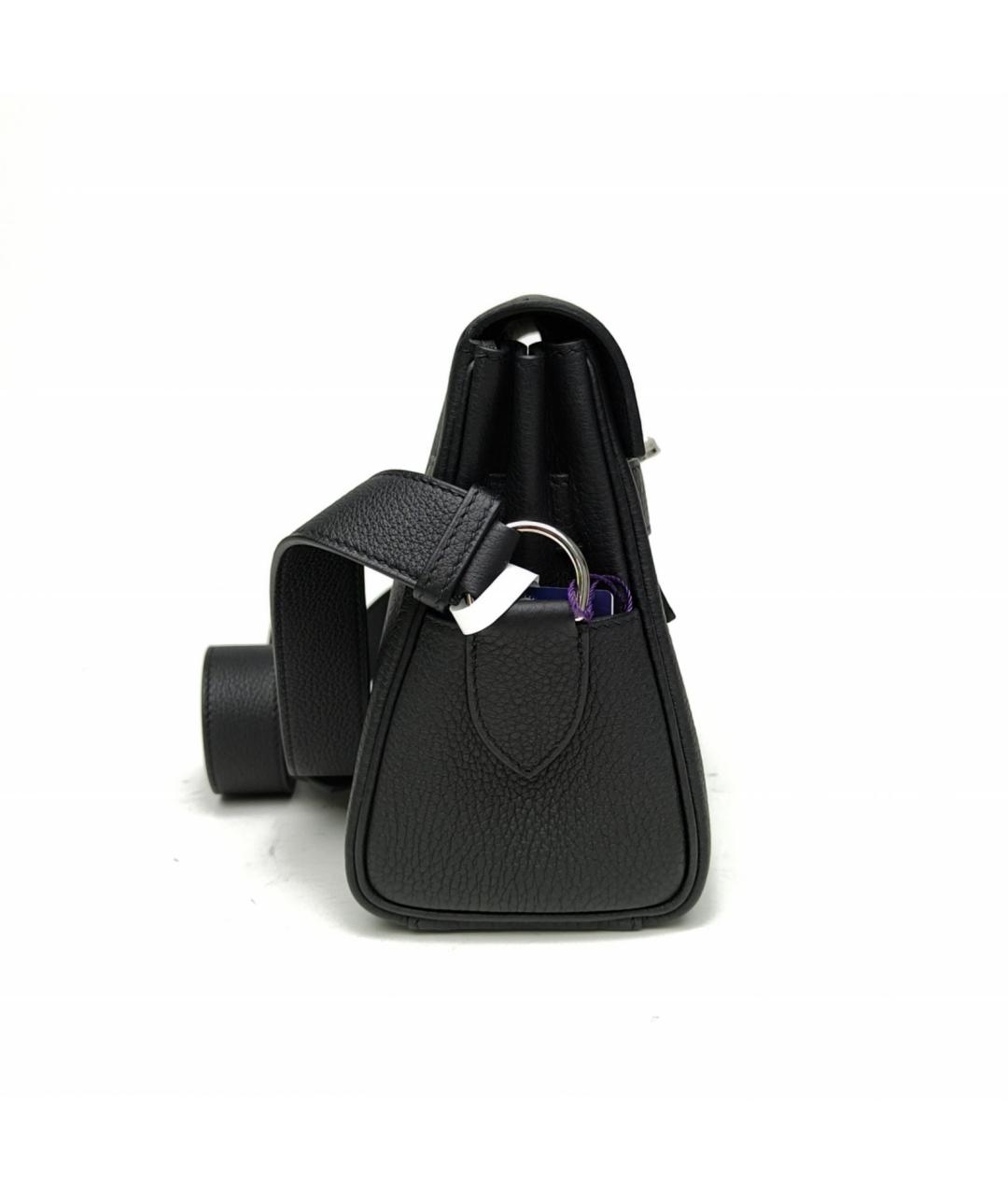 HERMES Черная кожаная сумка через плечо, фото 5