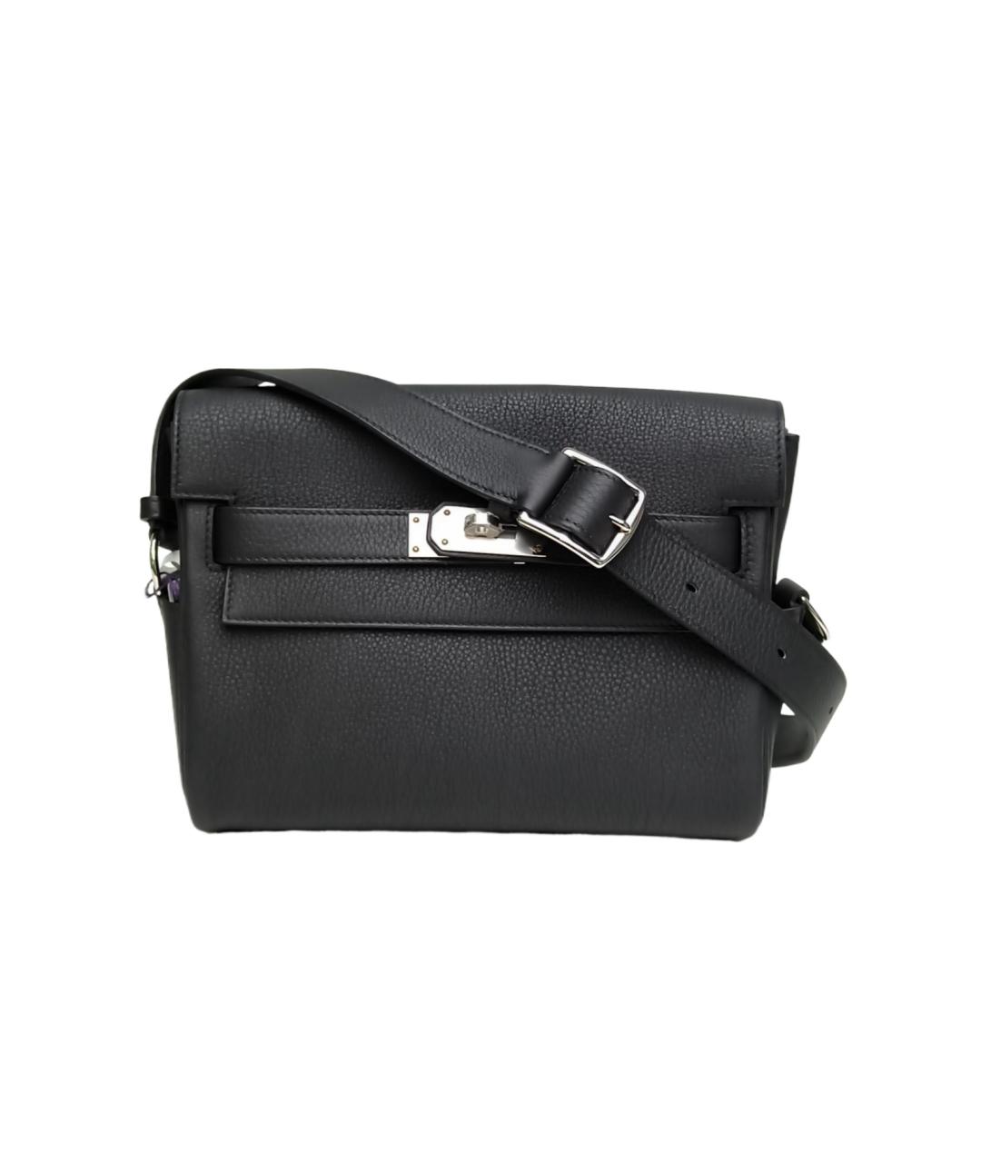 HERMES Черная кожаная сумка через плечо, фото 9