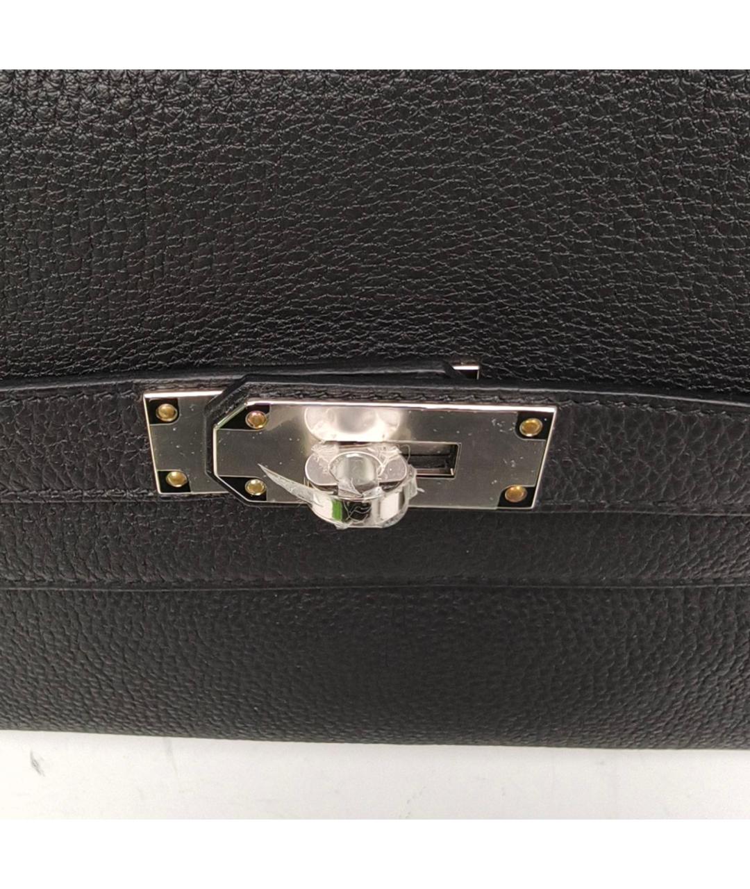 HERMES Черная кожаная сумка через плечо, фото 7