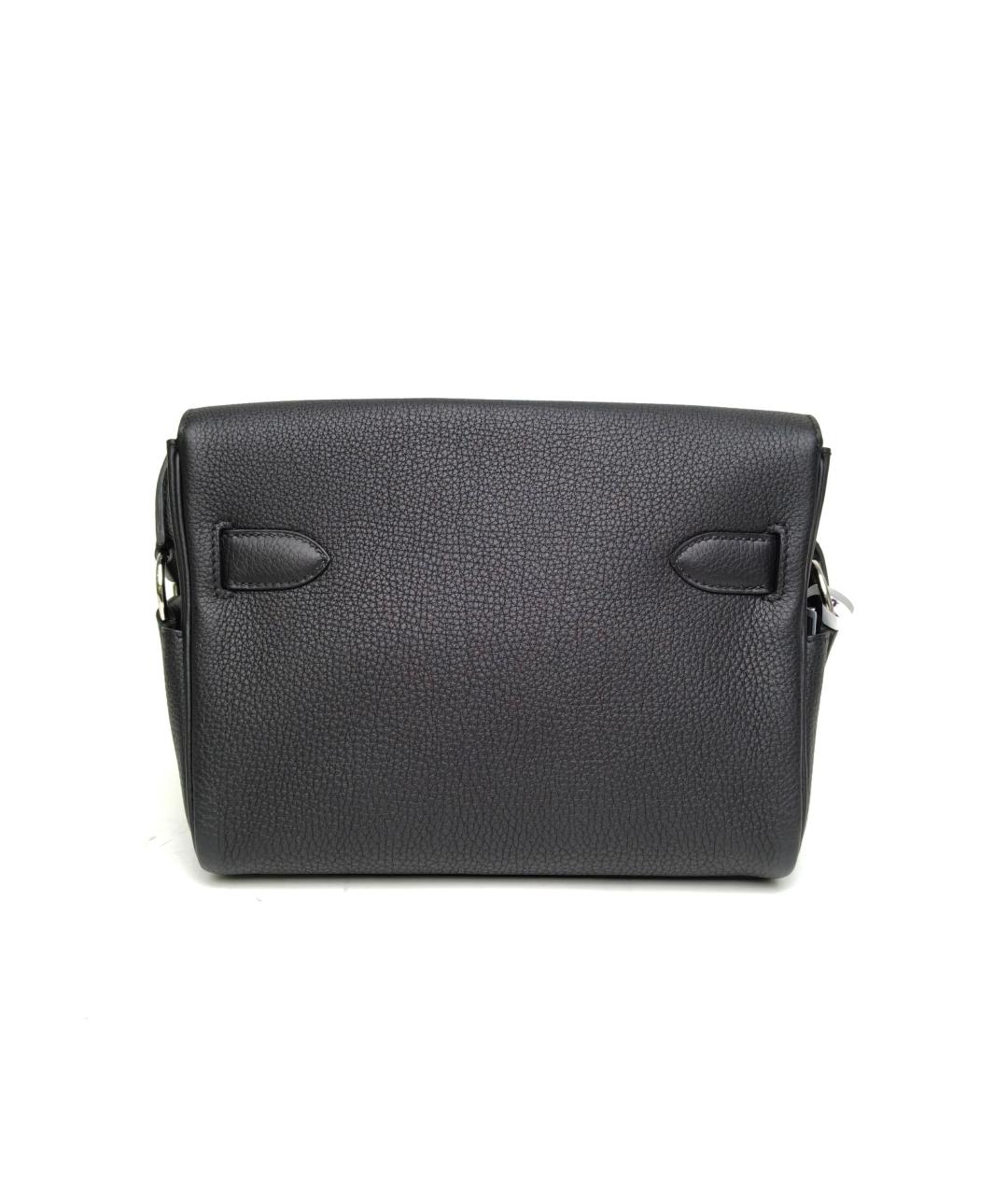 HERMES Черная кожаная сумка через плечо, фото 4