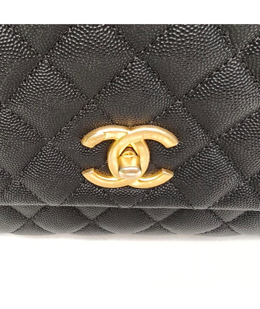 CHANEL Черная сумка с короткими ручками из экзотической кожи, фото 7