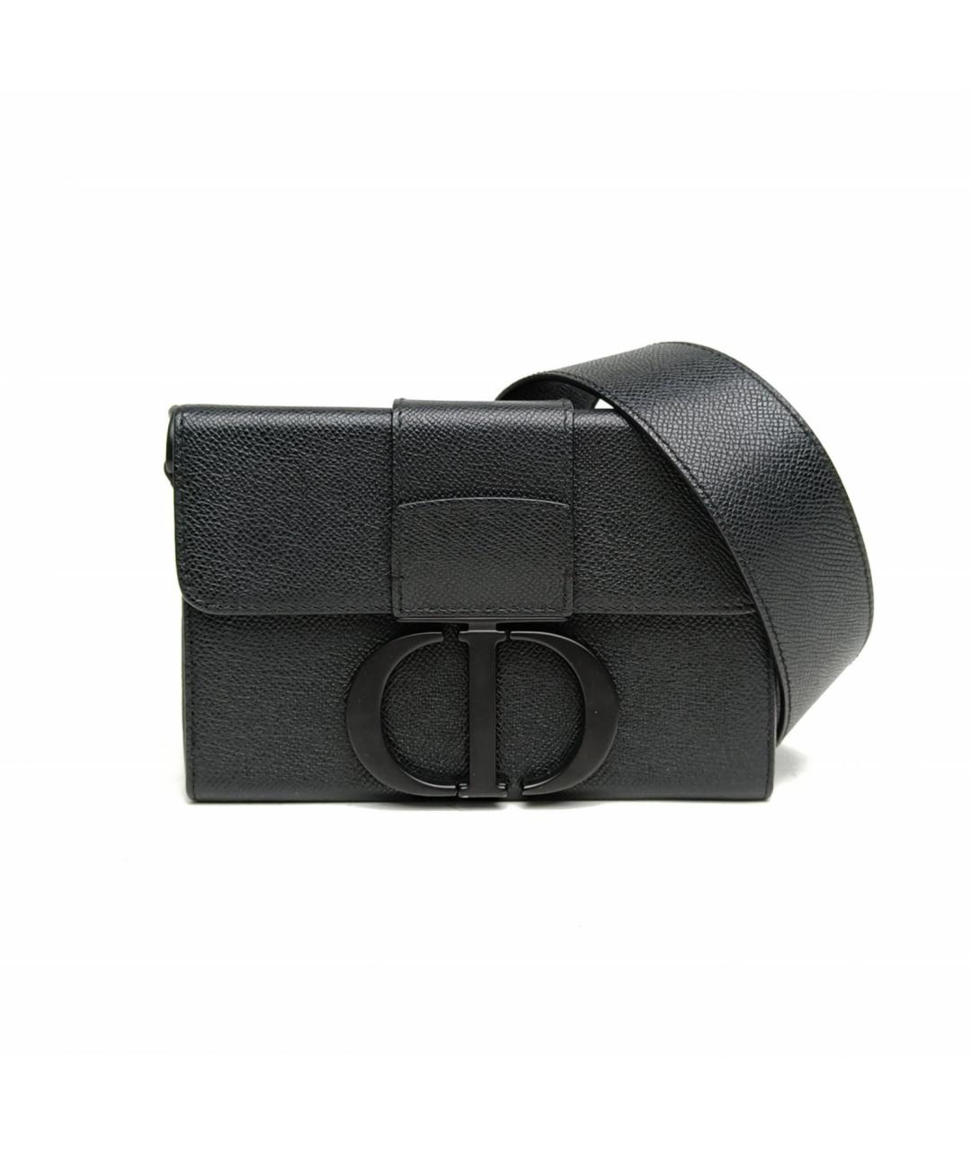 CHRISTIAN DIOR Черная кожаная сумка через плечо, фото 2