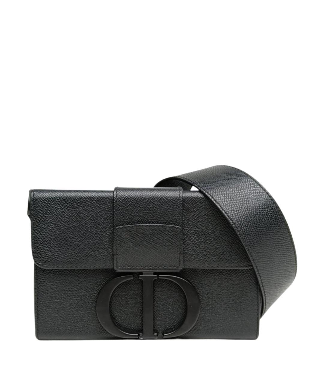 CHRISTIAN DIOR Черная кожаная сумка через плечо, фото 1