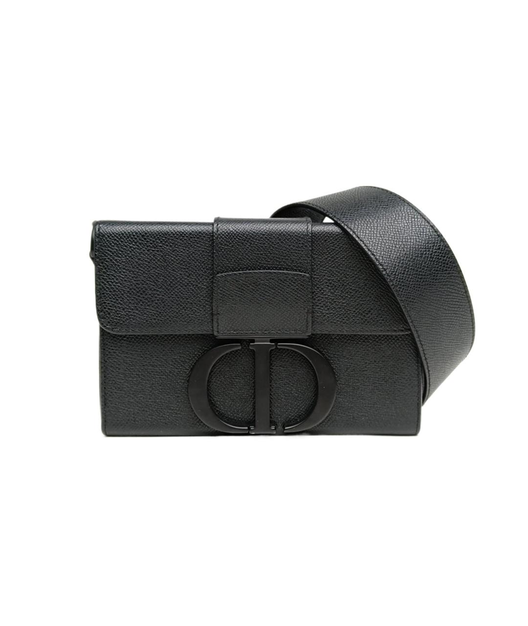 CHRISTIAN DIOR Черная кожаная сумка через плечо, фото 9