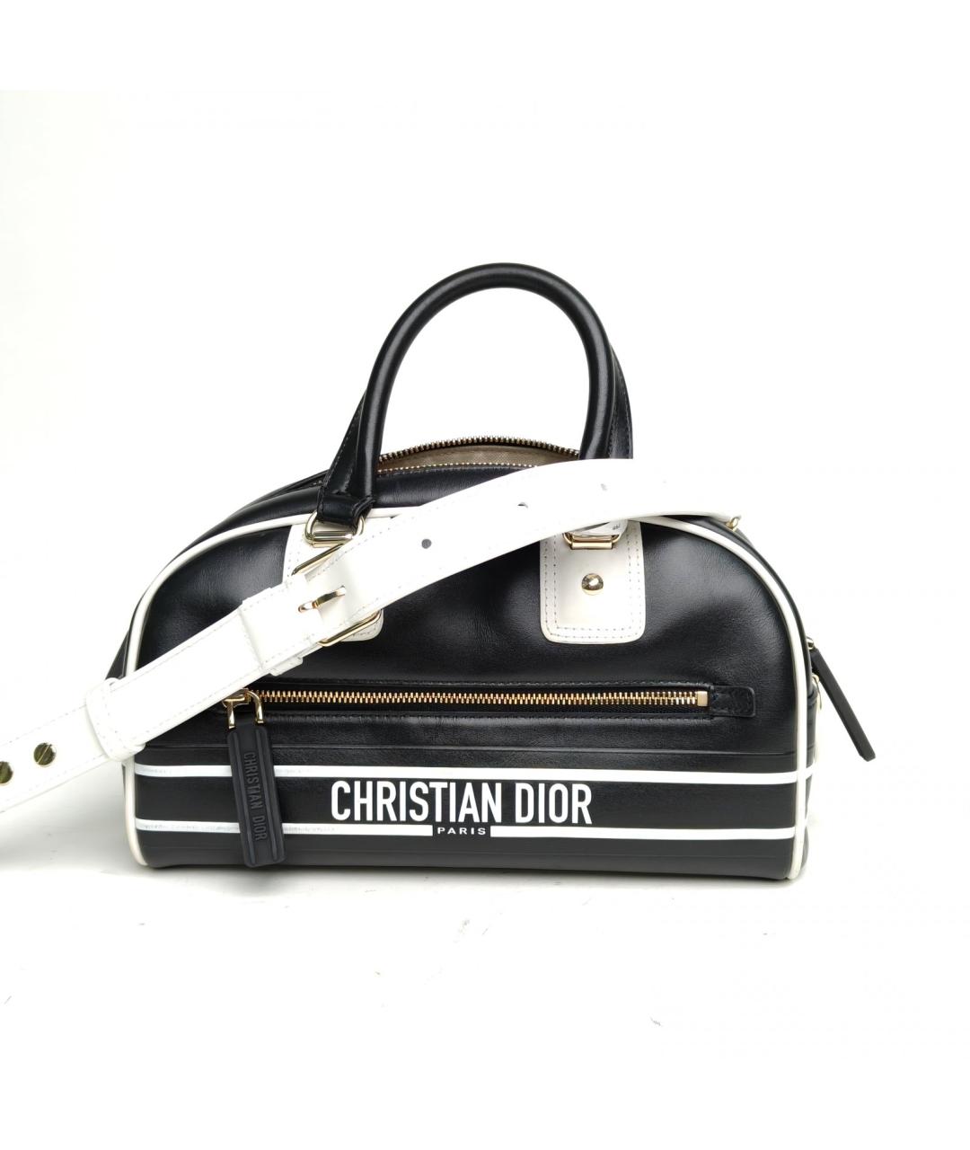 CHRISTIAN DIOR Черная кожаная сумка через плечо, фото 2