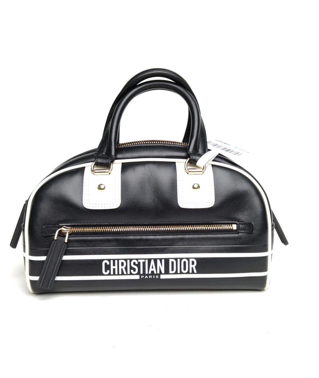 CHRISTIAN DIOR Черная кожаная сумка через плечо, фото 6