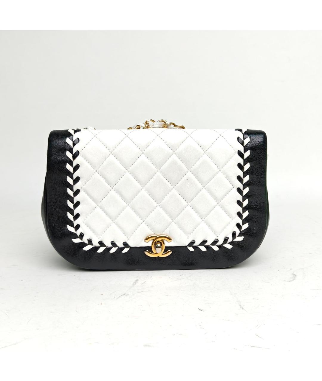 CHANEL Белая кожаная сумка через плечо, фото 2