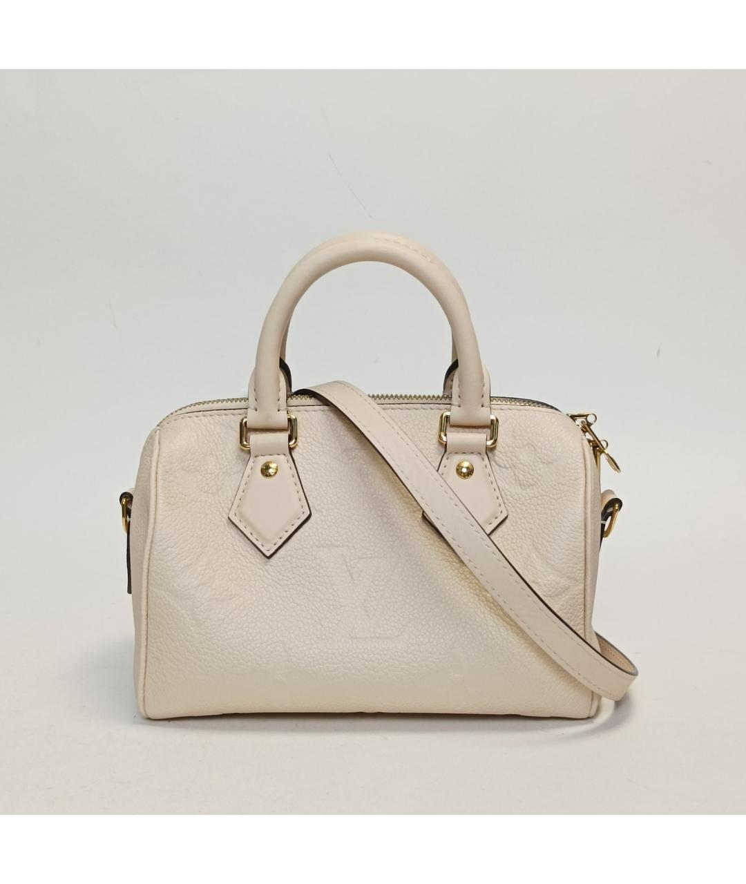 LOUIS VUITTON Белая кожаная сумка с короткими ручками, фото 2