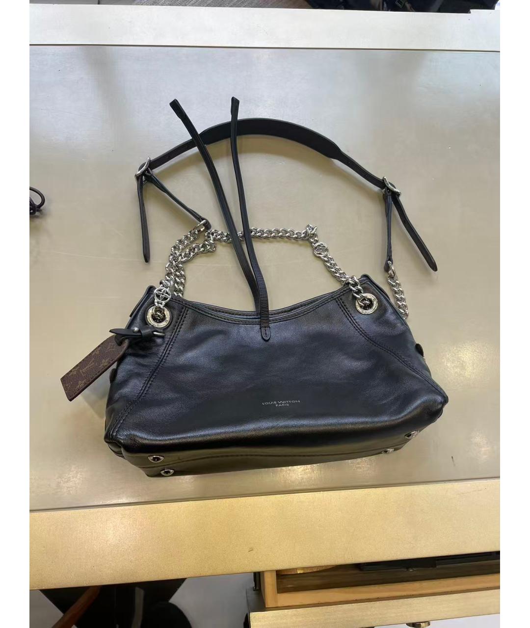 LOUIS VUITTON Черная кожаная сумка через плечо, фото 5