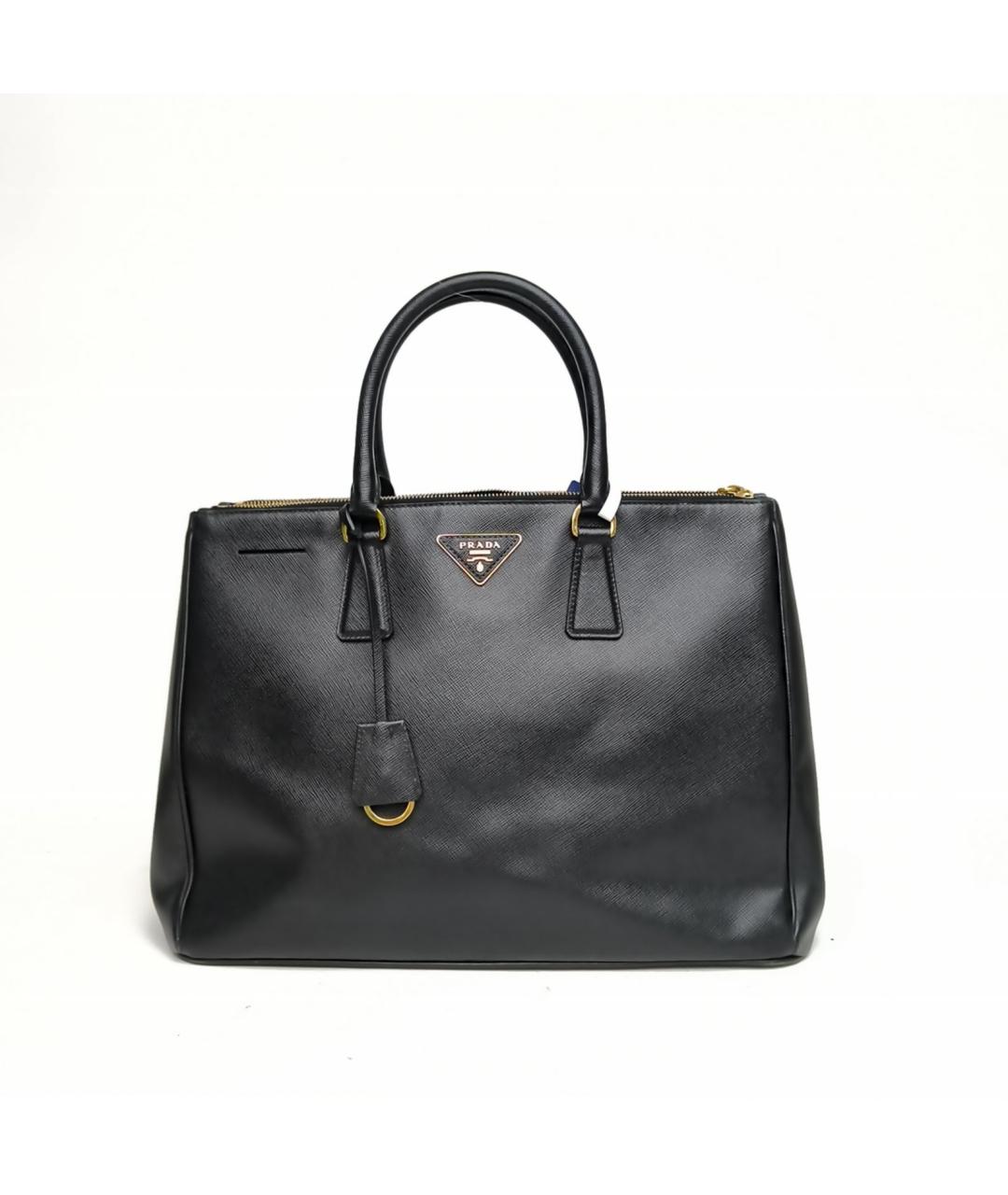 PRADA Черная кожаная сумка с короткими ручками, фото 2