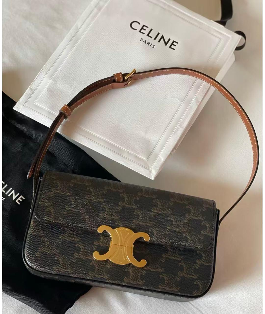 CELINE Коричневая сумка через плечо, фото 9