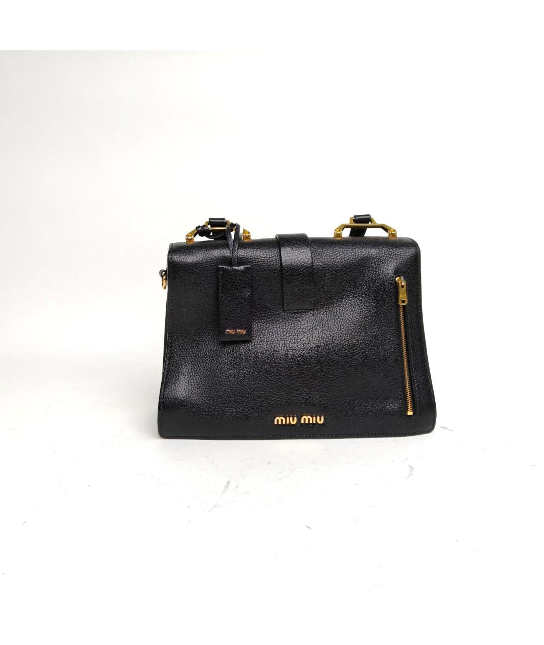 MIU MIU Черная кожаная сумка через плечо, фото 4