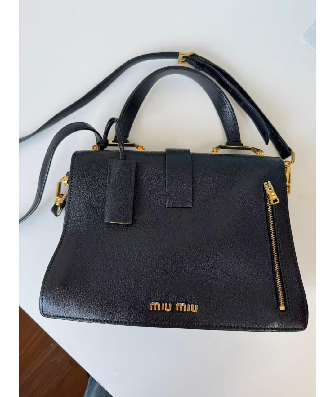 MIU MIU Черная кожаная сумка через плечо, фото 7