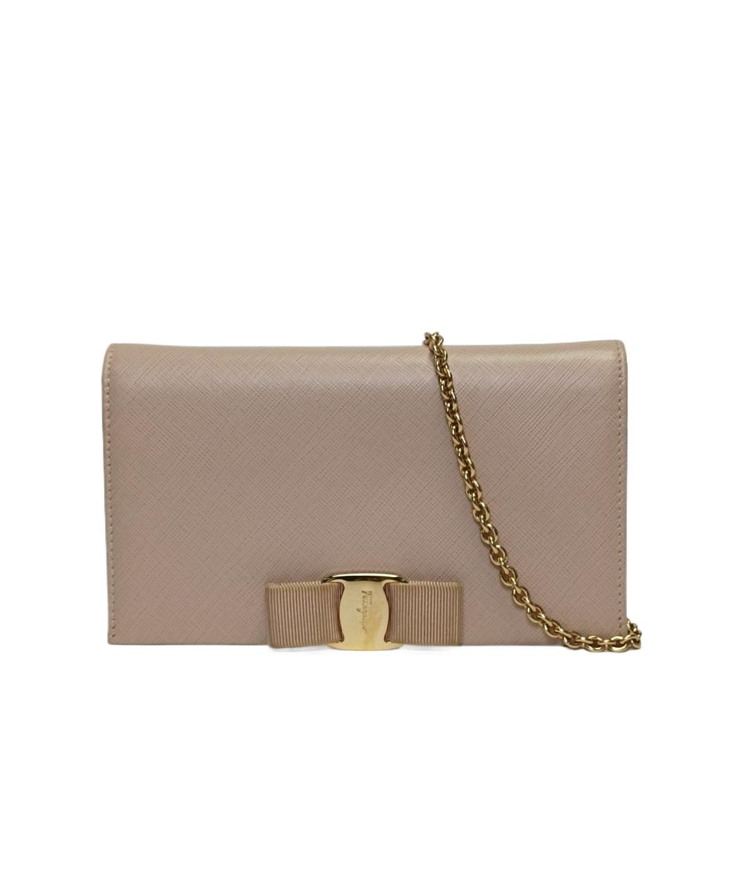 FERRAGAMO Розовая кожаная сумка через плечо, фото 1