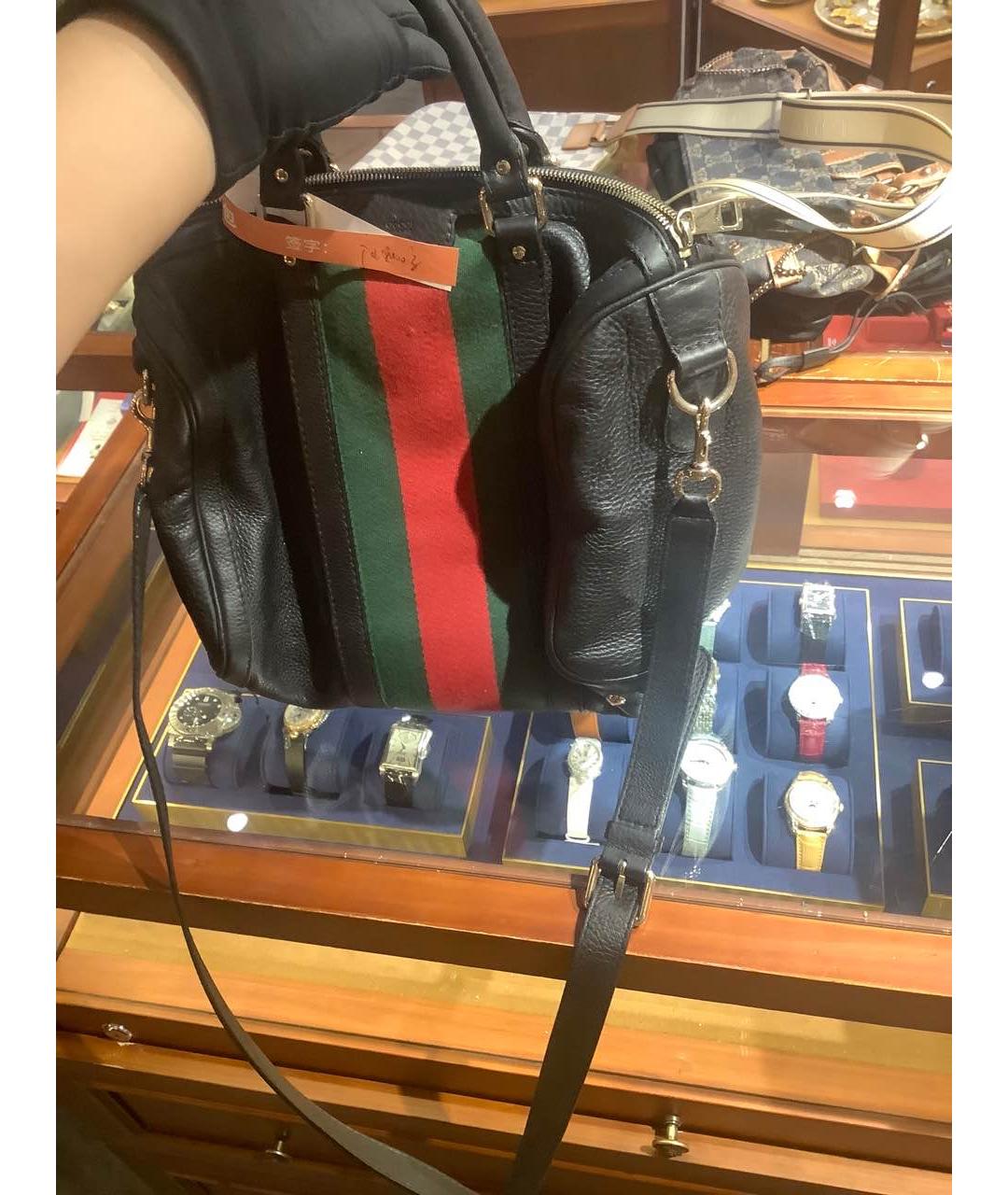 GUCCI Черная кожаная сумка через плечо, фото 8