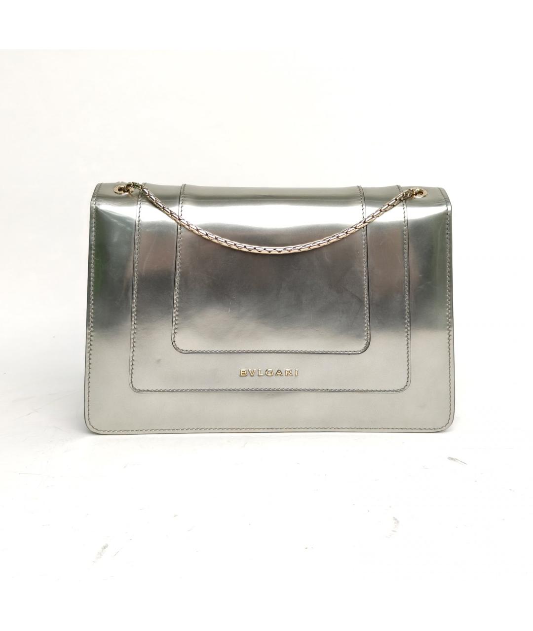 BVLGARI Серебряная кожаная сумка через плечо, фото 4