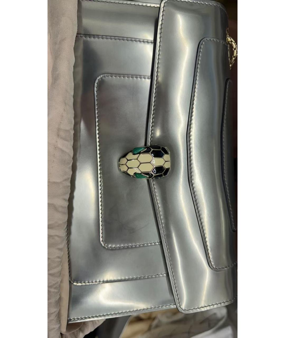 BVLGARI Серебряная кожаная сумка через плечо, фото 6