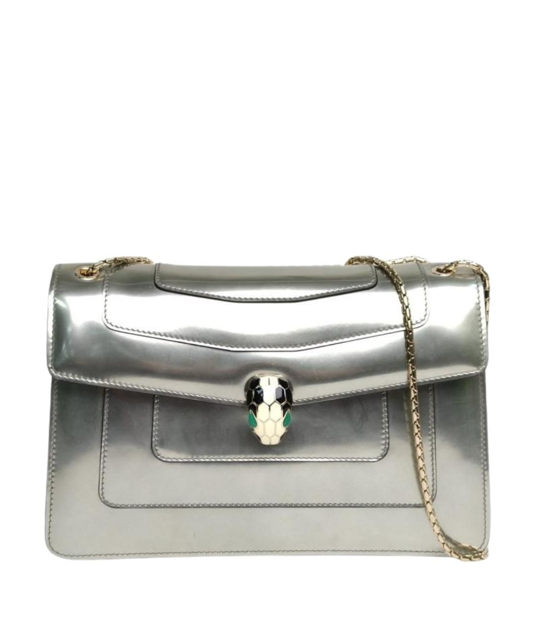 BVLGARI Серебряная кожаная сумка через плечо, фото 1
