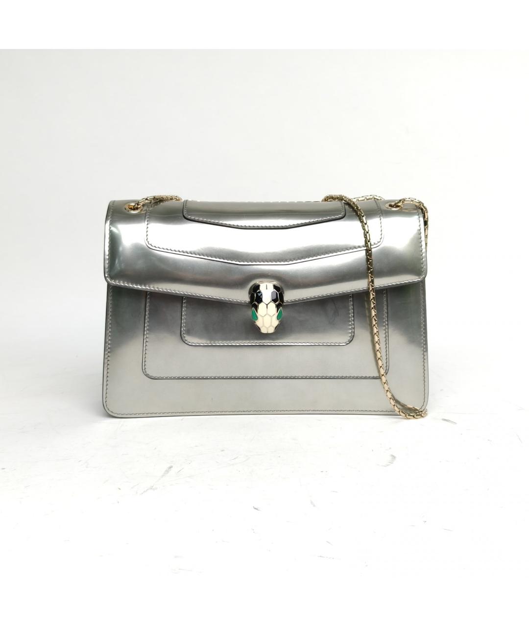 BVLGARI Серебряная кожаная сумка через плечо, фото 2