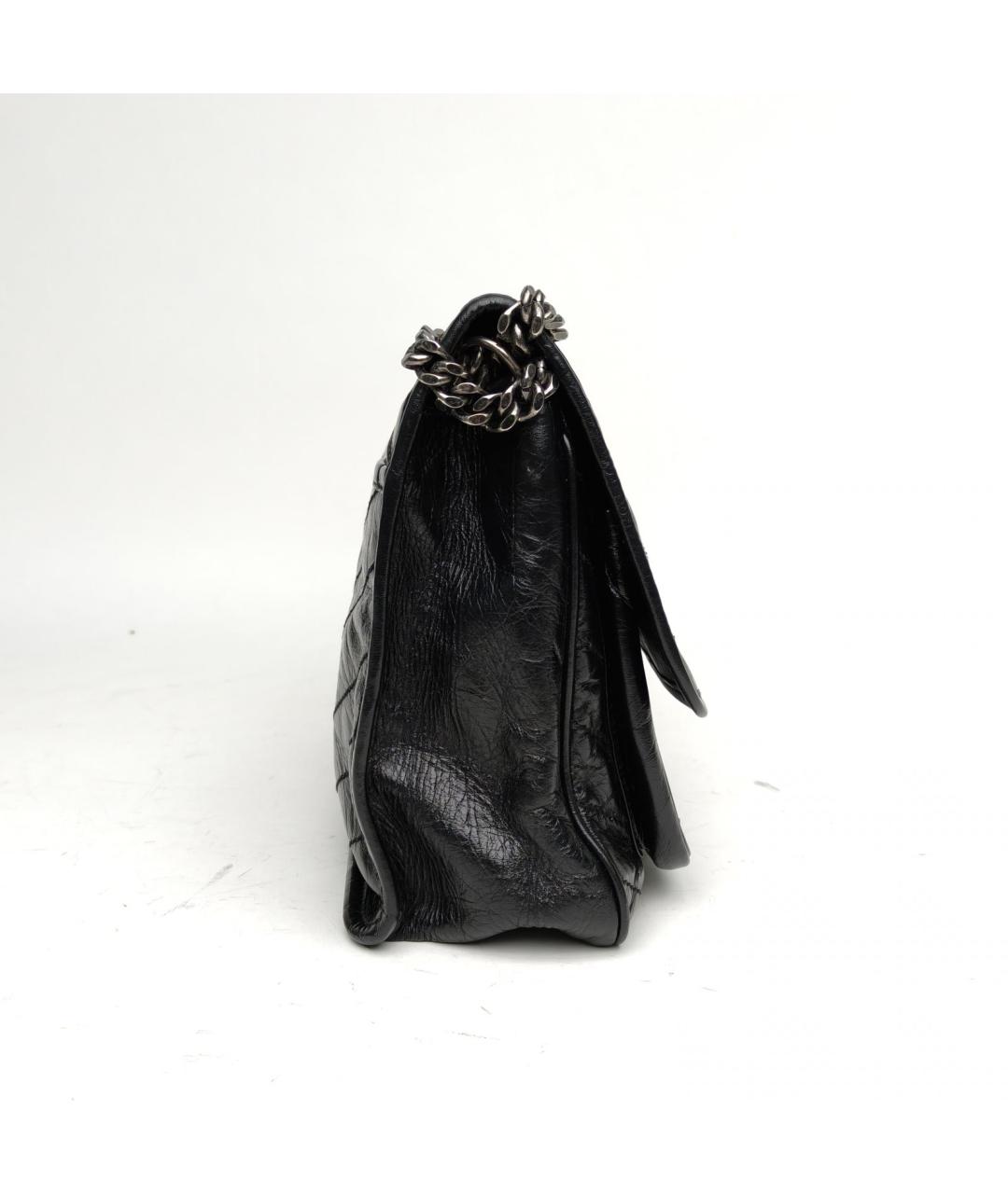 SAINT LAURENT Черная кожаная сумка через плечо, фото 5