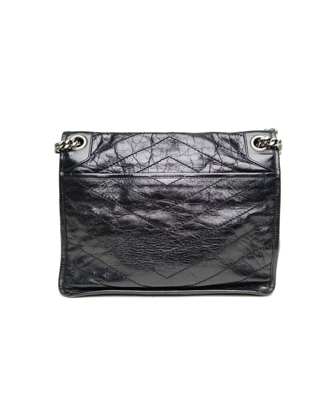 SAINT LAURENT Черная кожаная сумка через плечо, фото 4