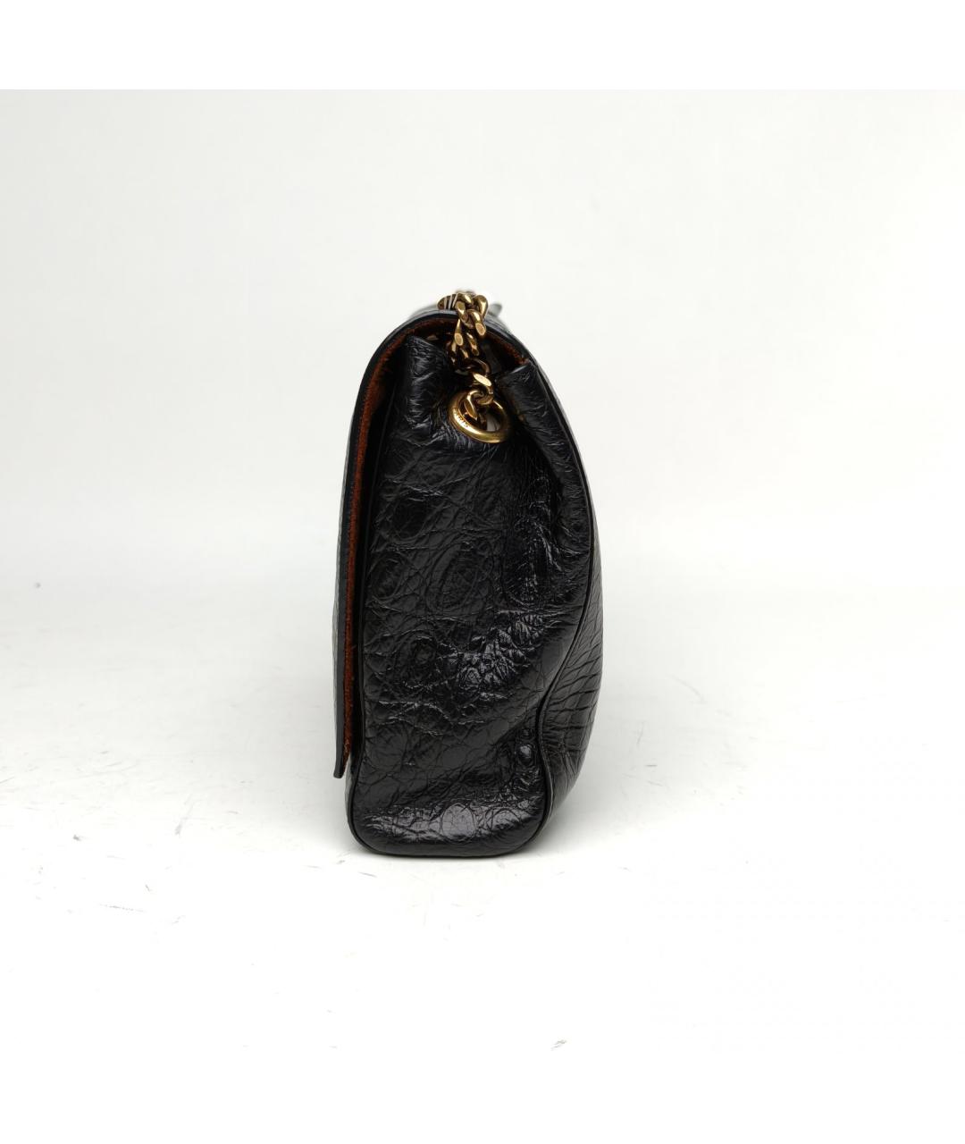 SAINT LAURENT Черная кожаная сумка через плечо, фото 3