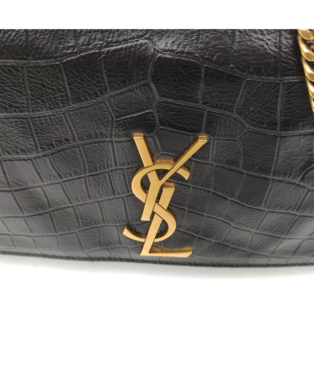 SAINT LAURENT Черная кожаная сумка через плечо, фото 8