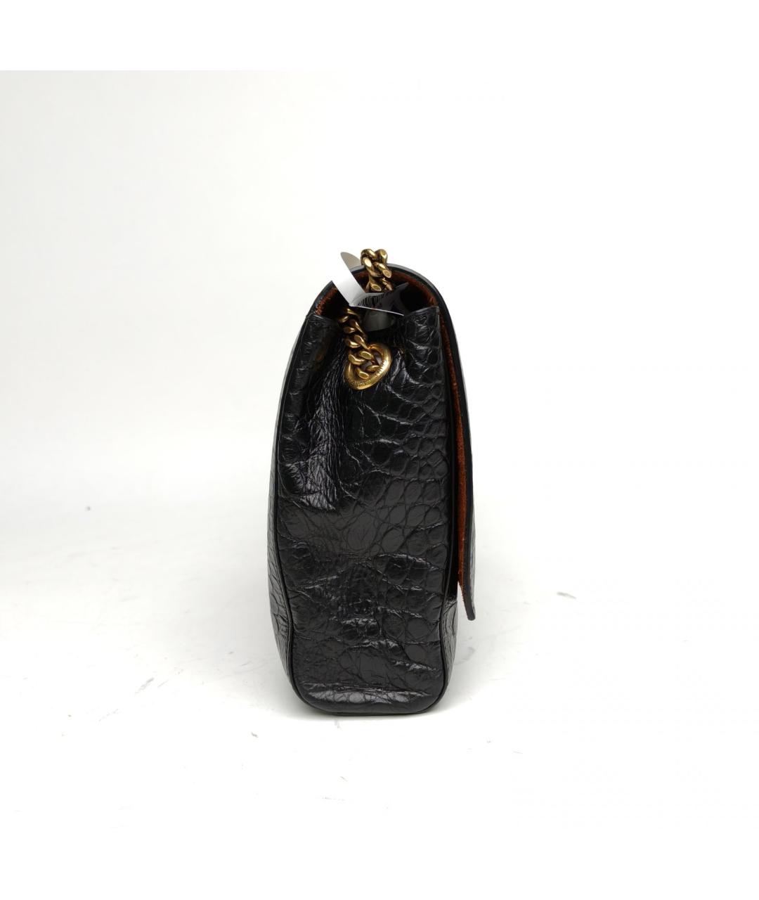 SAINT LAURENT Черная кожаная сумка через плечо, фото 5