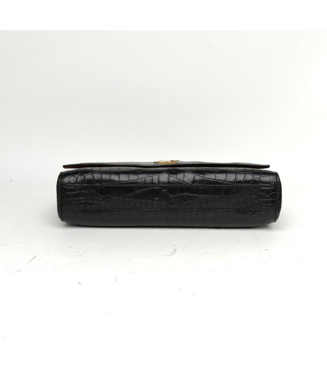 SAINT LAURENT Черная кожаная сумка через плечо, фото 6