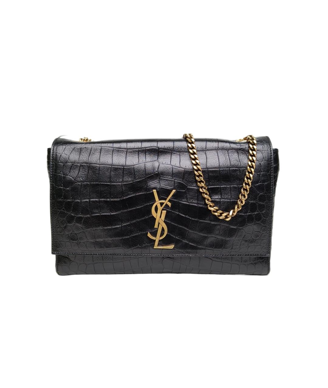 SAINT LAURENT Черная кожаная сумка через плечо, фото 10