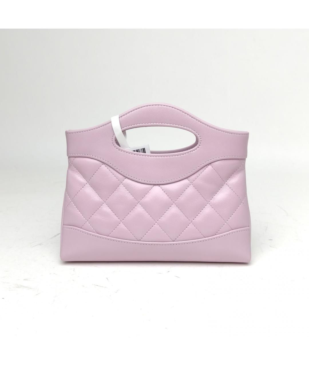 CHANEL Фиолетовая кожаная сумка с короткими ручками, фото 4