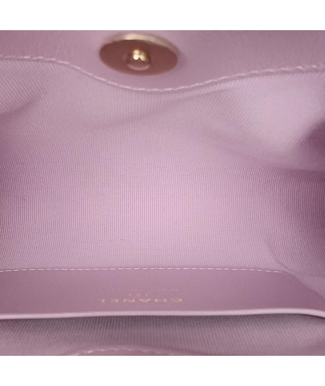 CHANEL Фиолетовая кожаная сумка с короткими ручками, фото 7