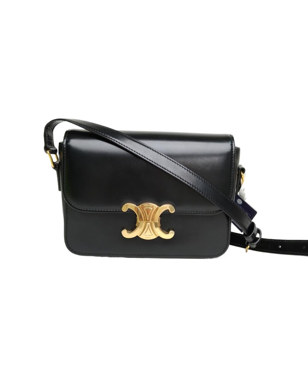 CELINE Черная кожаная сумка через плечо, фото 1