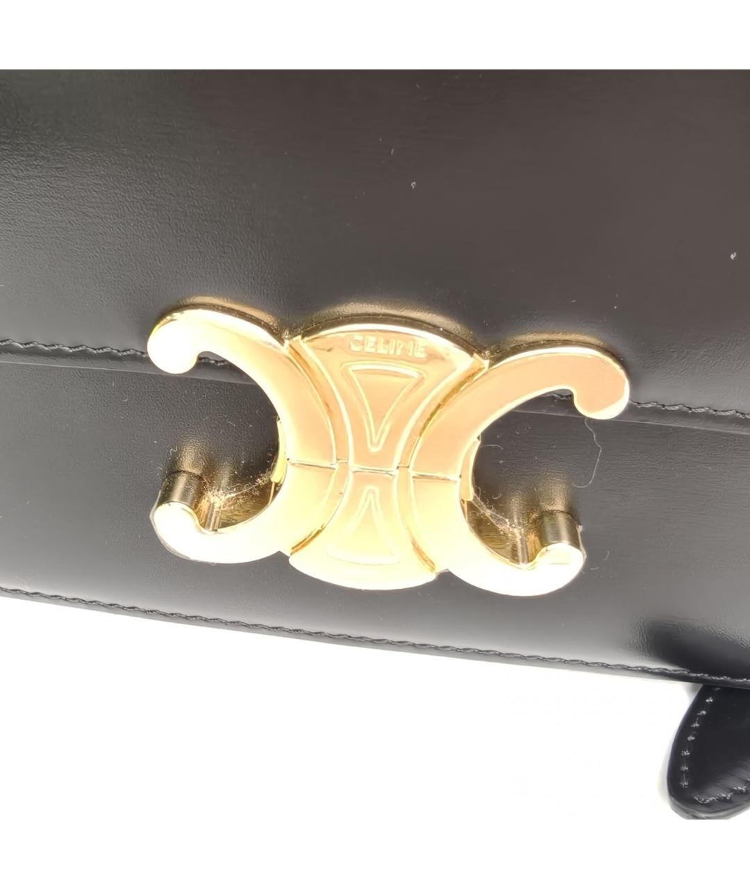 CELINE Черная кожаная сумка через плечо, фото 8