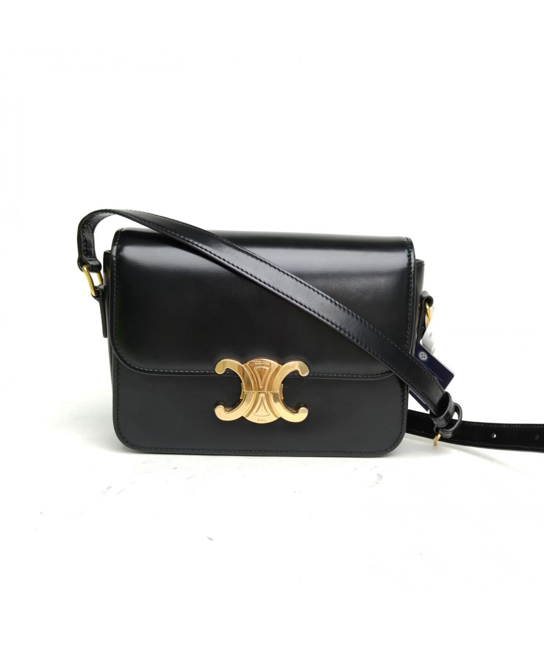 CELINE Черная кожаная сумка через плечо, фото 2