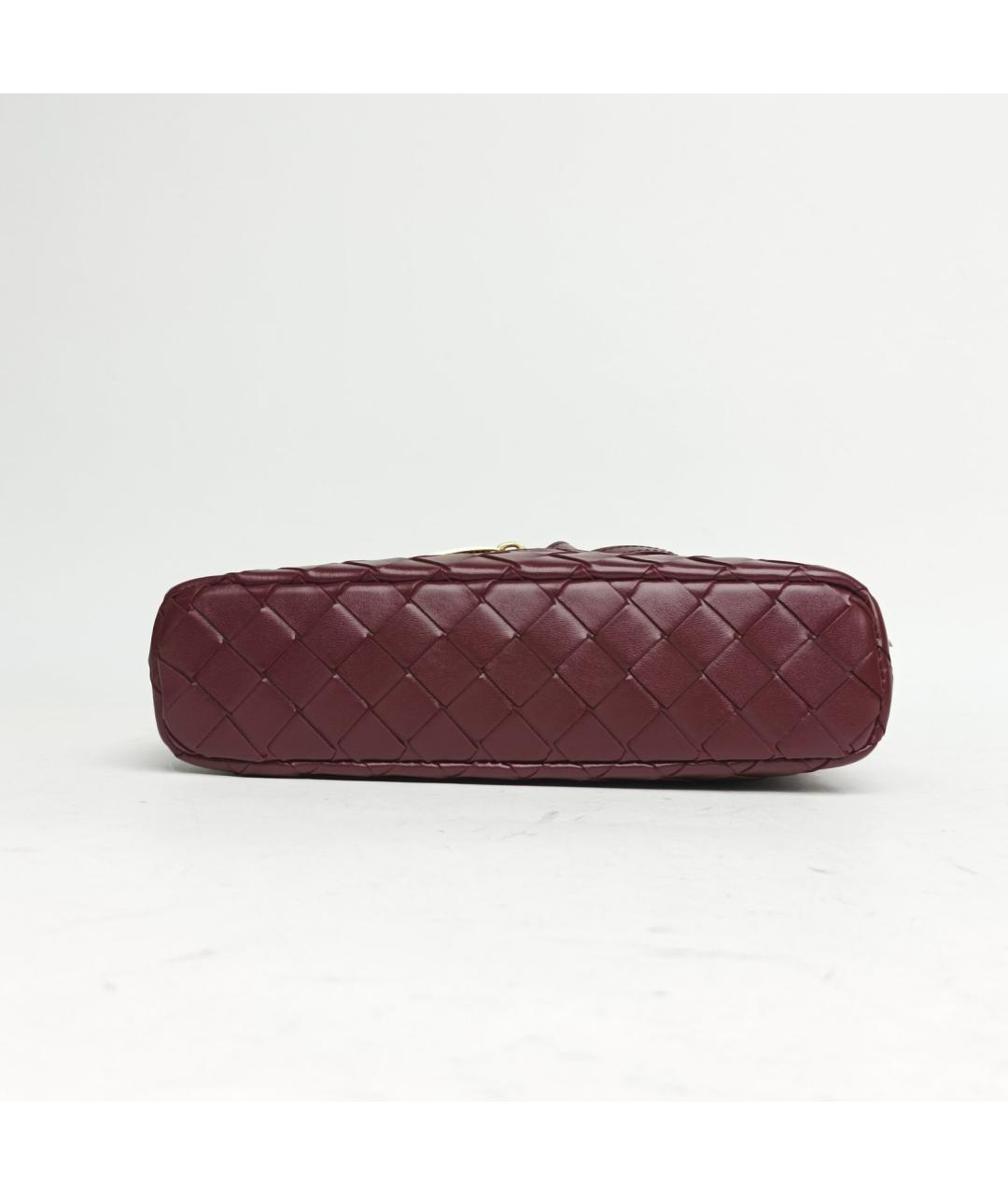 BOTTEGA VENETA Бордовая кожаная сумка через плечо, фото 6