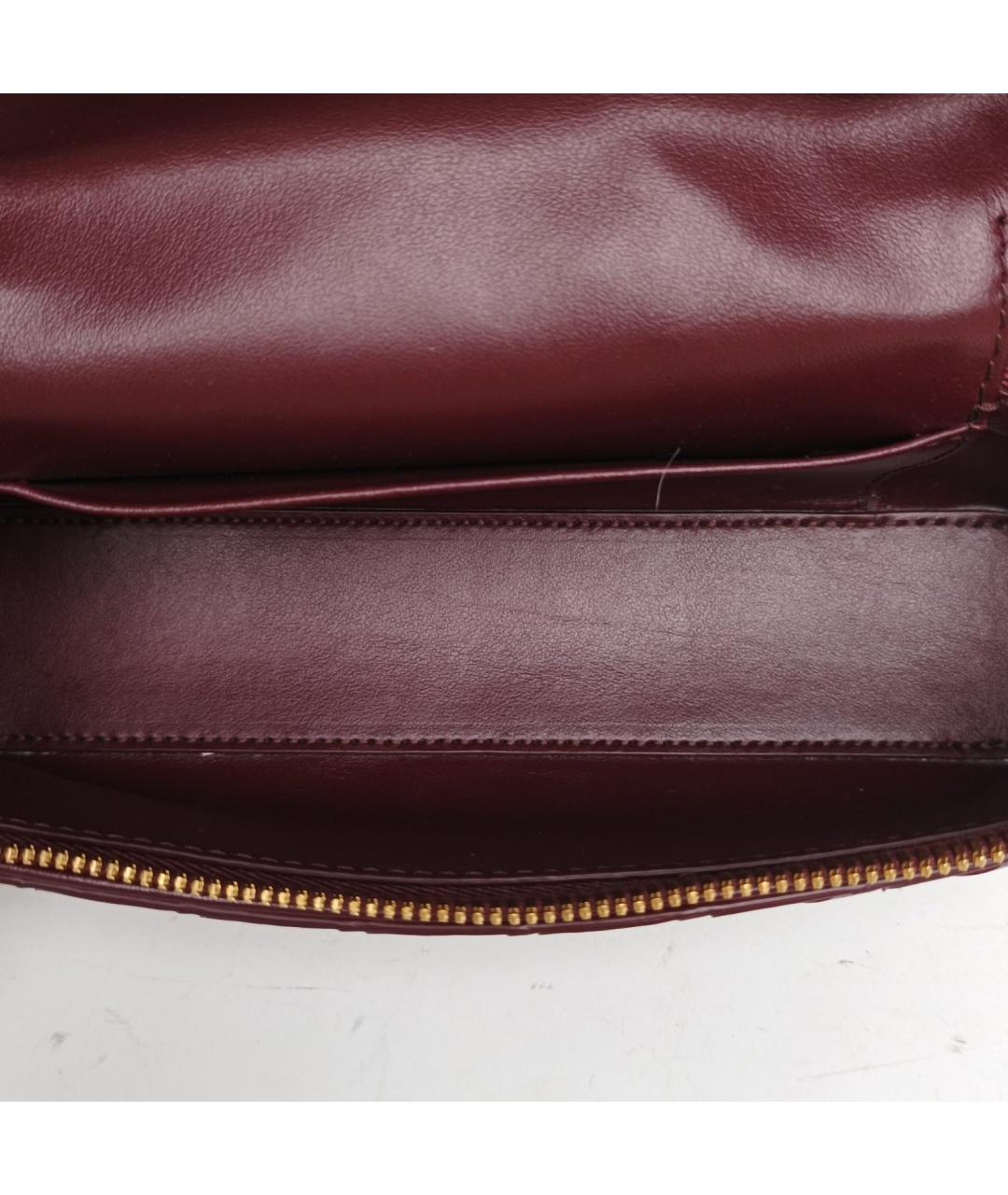 BOTTEGA VENETA Бордовая кожаная сумка через плечо, фото 7