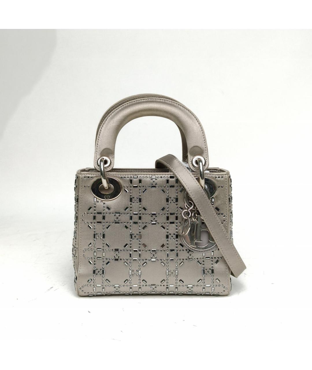 CHRISTIAN DIOR Серая кожаная сумка через плечо, фото 2