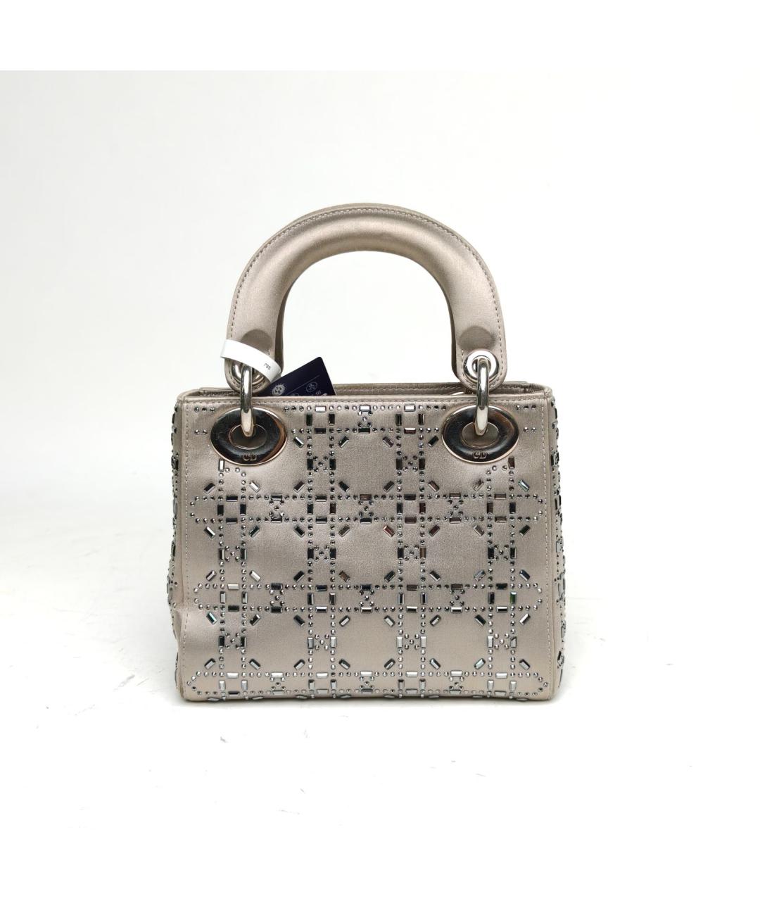 CHRISTIAN DIOR Серая кожаная сумка через плечо, фото 4