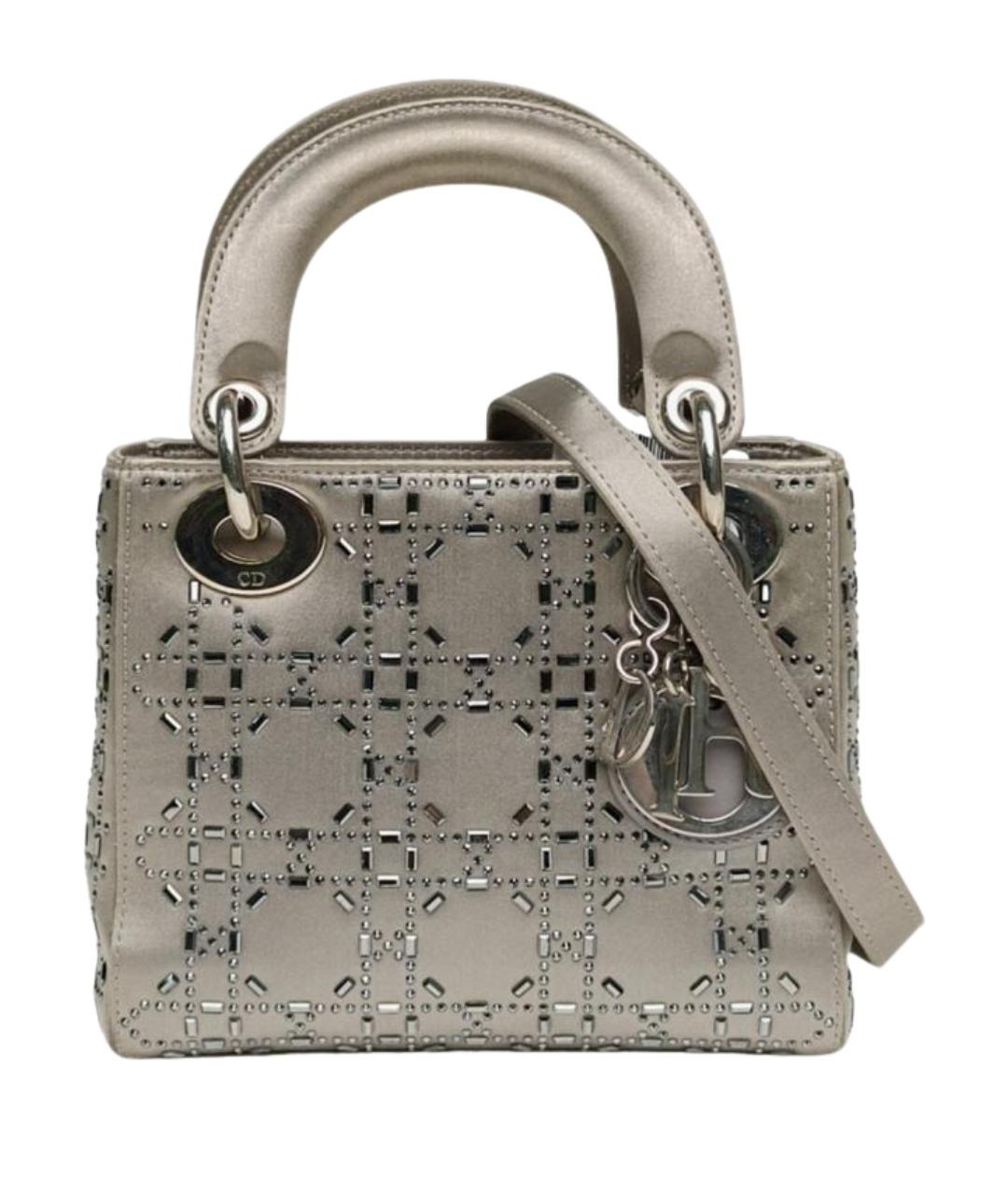 CHRISTIAN DIOR Серая кожаная сумка через плечо, фото 1