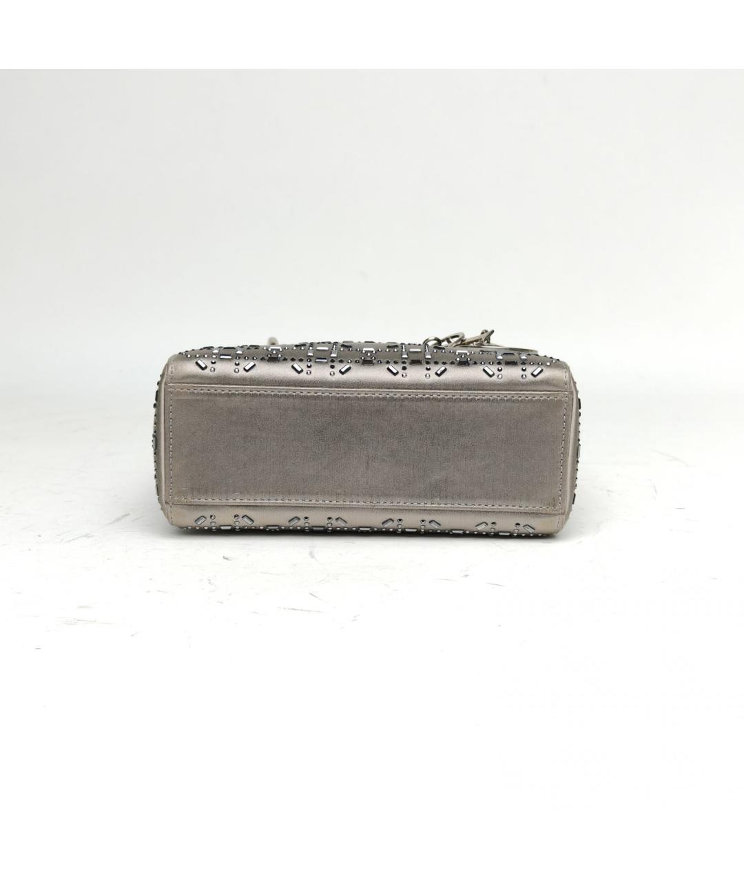 CHRISTIAN DIOR Серая кожаная сумка через плечо, фото 6