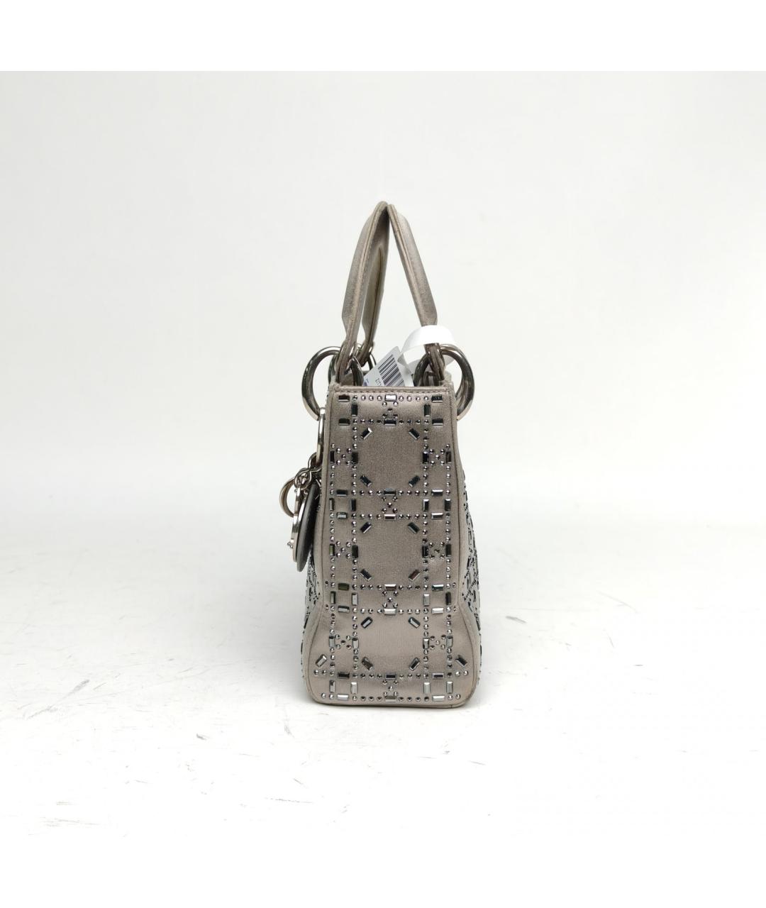 CHRISTIAN DIOR Серая кожаная сумка через плечо, фото 3