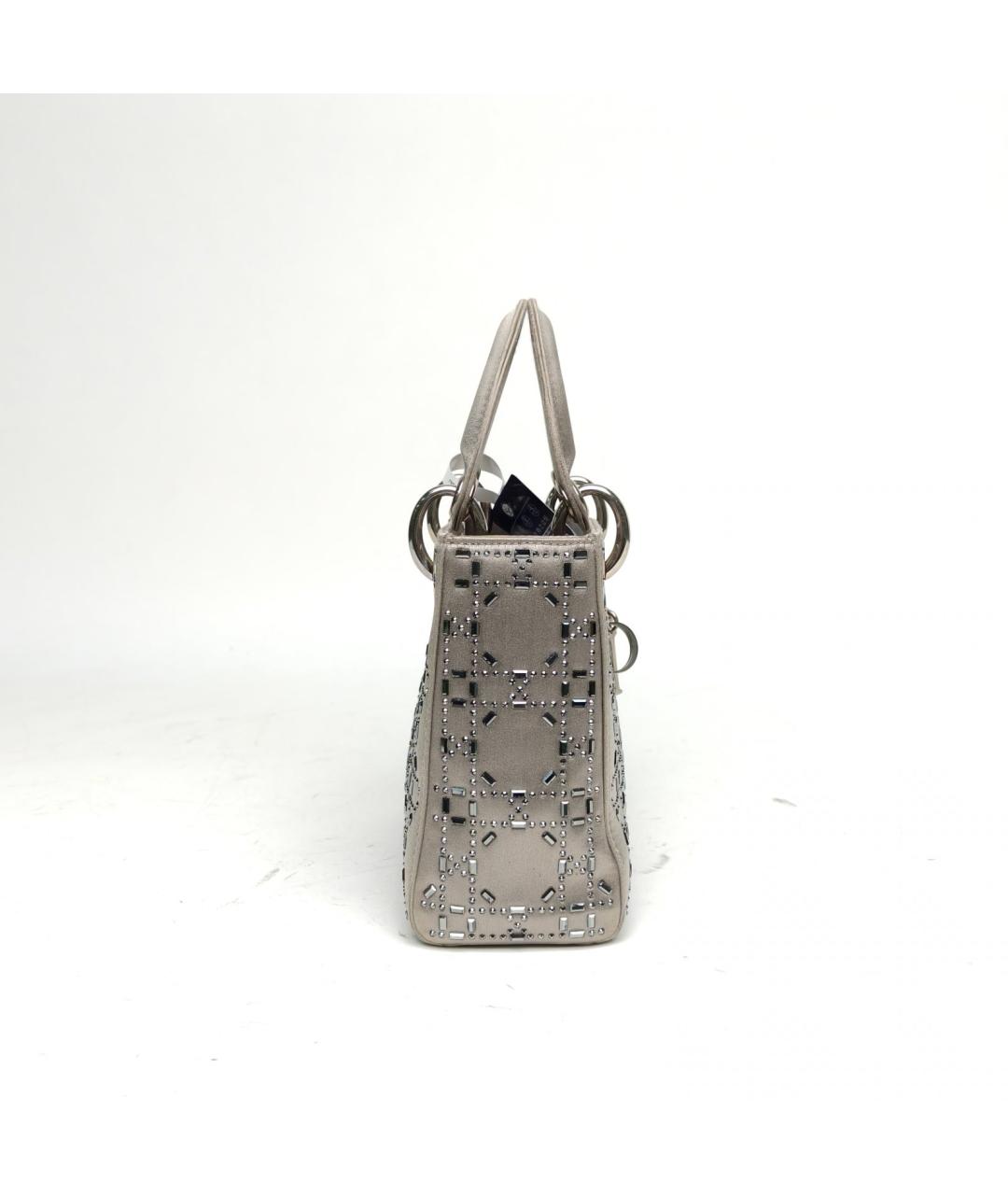 CHRISTIAN DIOR Серая кожаная сумка через плечо, фото 5