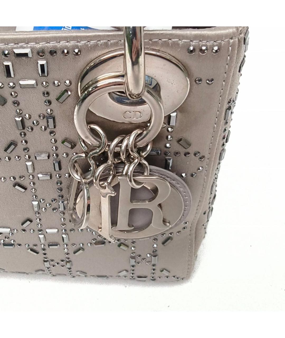 CHRISTIAN DIOR Серая кожаная сумка через плечо, фото 8