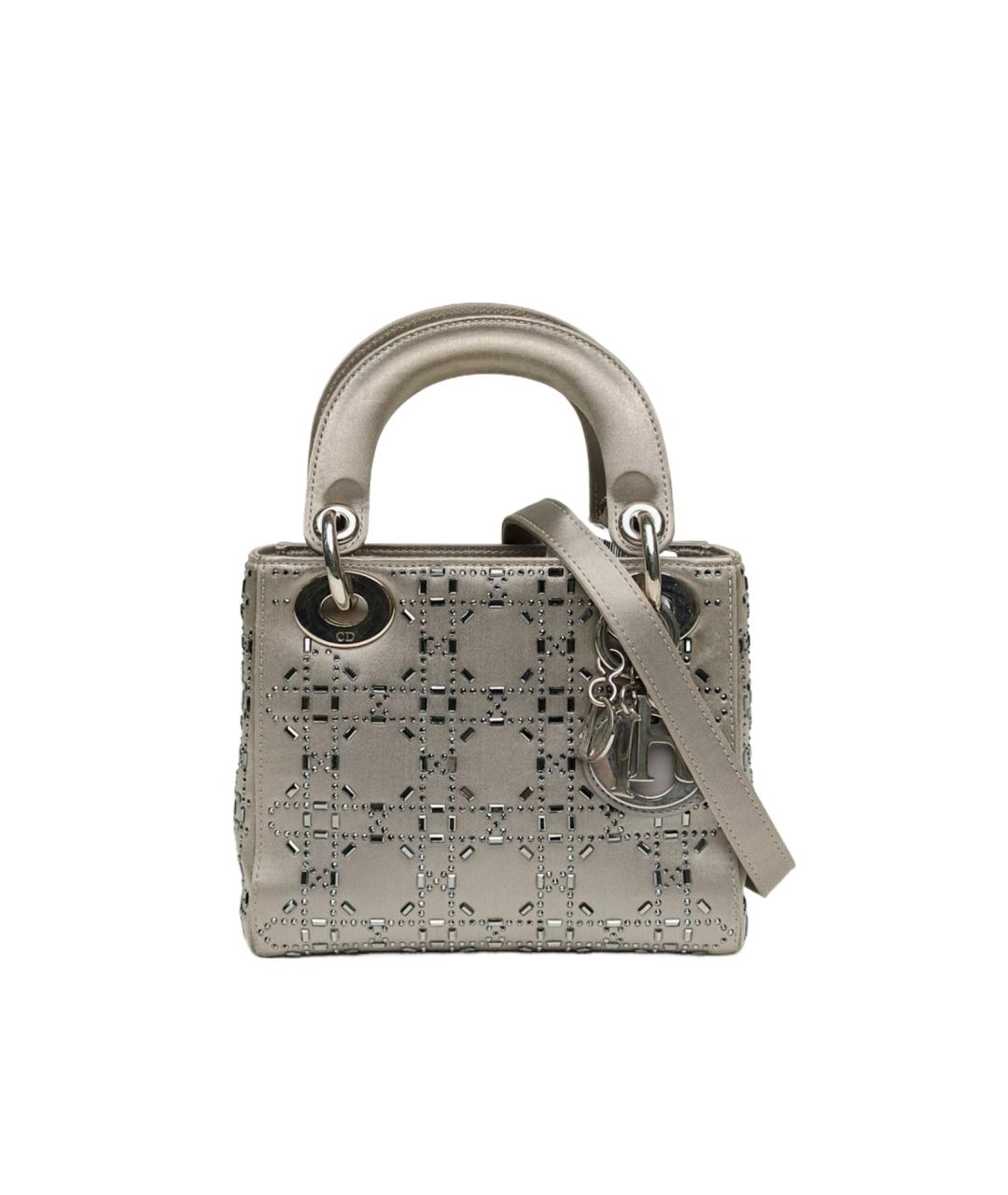 CHRISTIAN DIOR Серая кожаная сумка через плечо, фото 9