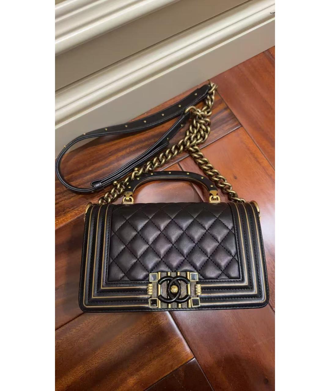 CHANEL Черная кожаная сумка через плечо, фото 9